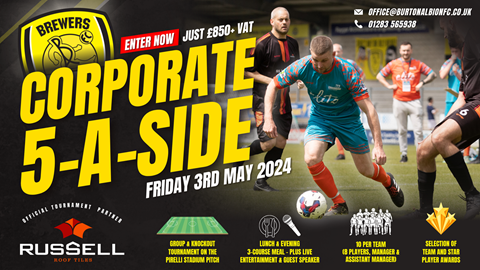 CORPORATE 5-A-SIDE: PLAY ON THE PIRELLI STADIUM THIS MAY